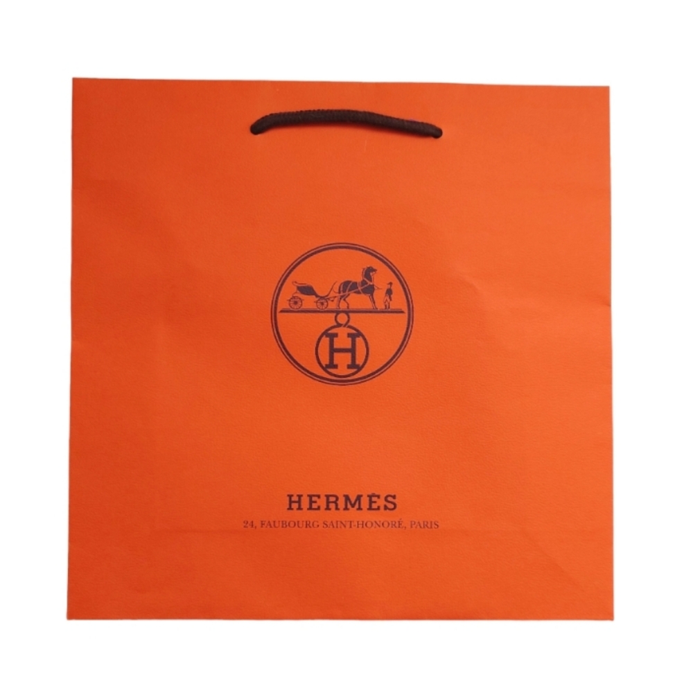 HERMES New Authentic Iconic Orange Paper Shopping Gift Bag